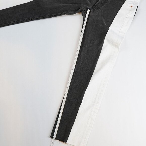 EB DENIM Black & Whites Upcycled Levi Straight Leg Jeans - Size 22/XXS - NWT - Picture 7 of 10